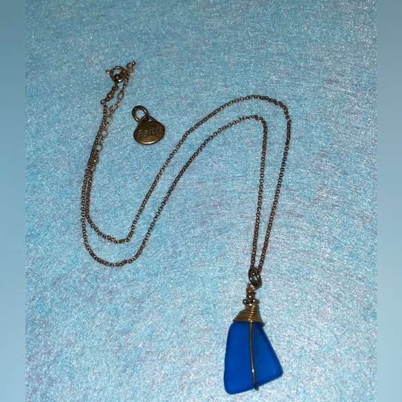 Jacob’s Fashion Jewelry Blue Sea Glass and Sterling Silver Necklace Greenport NY - Picture 5 of 16